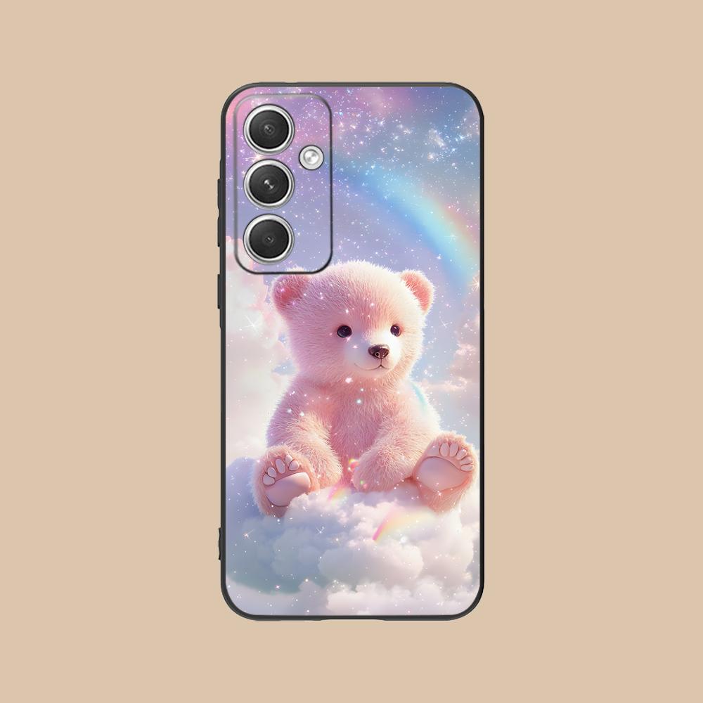 Kawaii Cute Bear Phone Case for Samsung Galaxy S25 S24 S23 S22 S21 S20 Note20 Plus FE Ultra Colour Printing Pretty Luxury