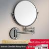 Double-Sided Telescopic Wall-Mounted Magnifying Makeup Mirror, No-Drill Installation