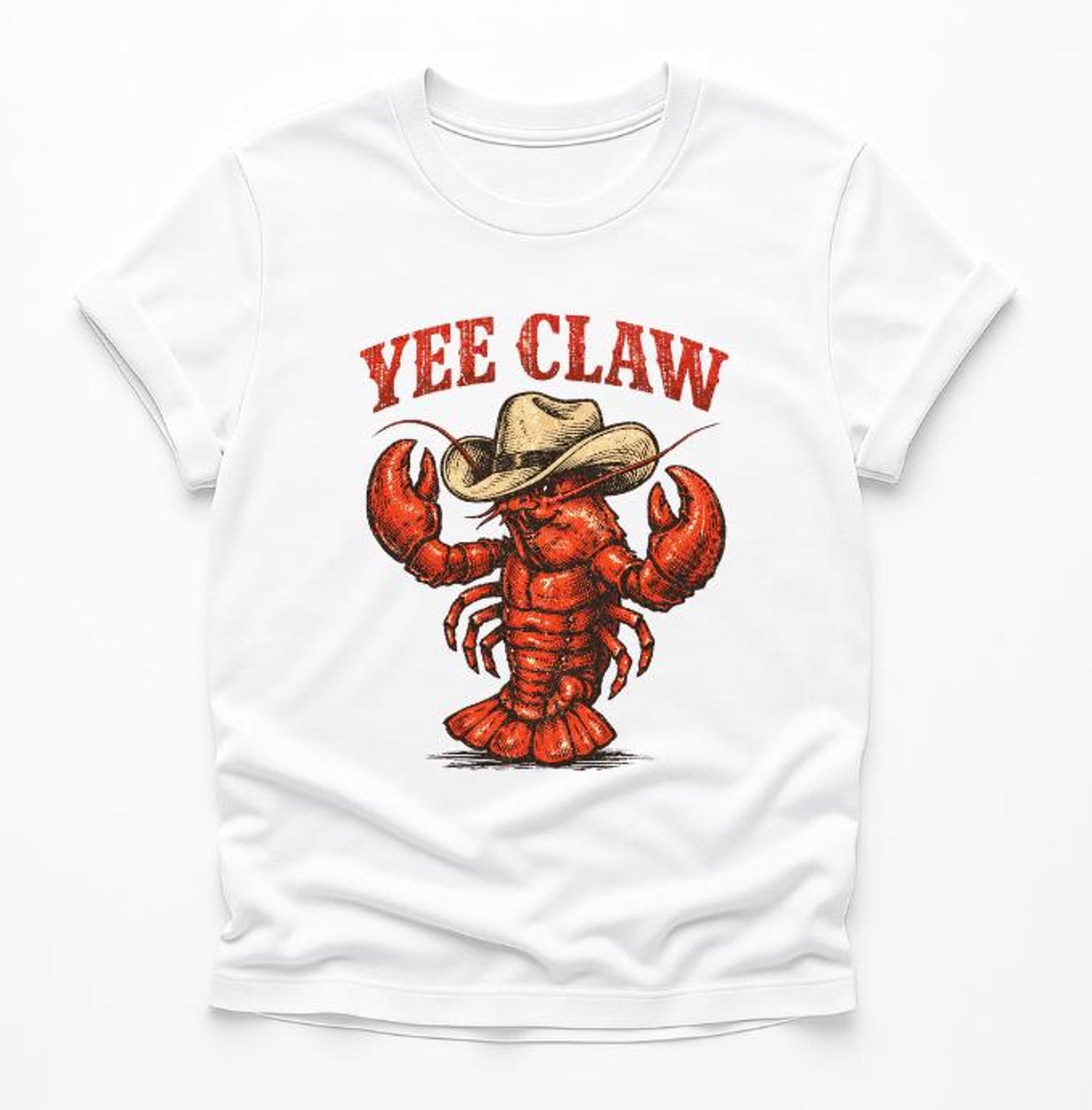 Minimalist Art Lover Gift, Lobster Cowboy Shirt, Trendy Yee Claw Tee, Funny Lobster Shirt, Western Beach Top Amalfi Coast Trip XL