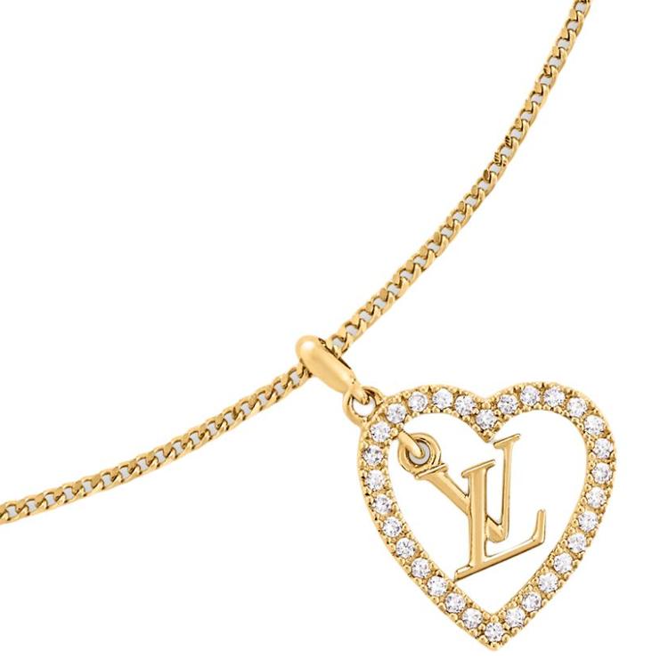 Louis Vuitton Heart Design Necklace Women Necklace Gold M02389