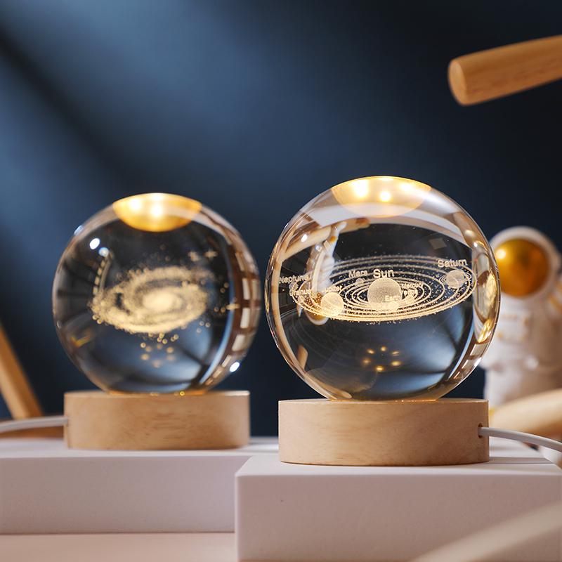 Luminous Starry Sky Crystal Ball Night Light - Creative Glass Ball Gift for Teacher's Day or Birthday Decoration.