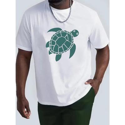 T-shirt con Stampa Icona Tartaruga, Magliette da Uomo, T-shirt Casual a Maniche Corte per l'Estate