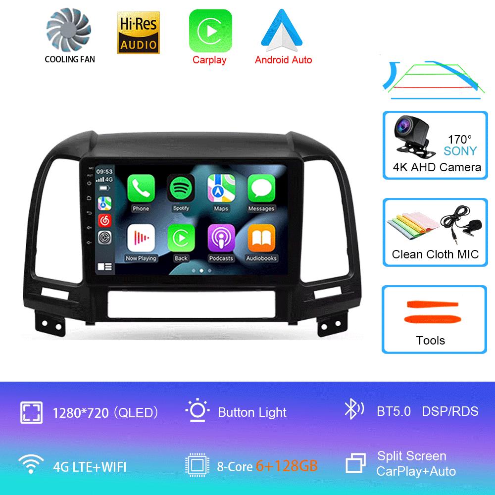 Car Radio Android 14 Carplay Auto 2K Screen Multimedia Player For Hyundai Santa Fe 2 2006-2012 Autoradio Stereo 2din Head Unit