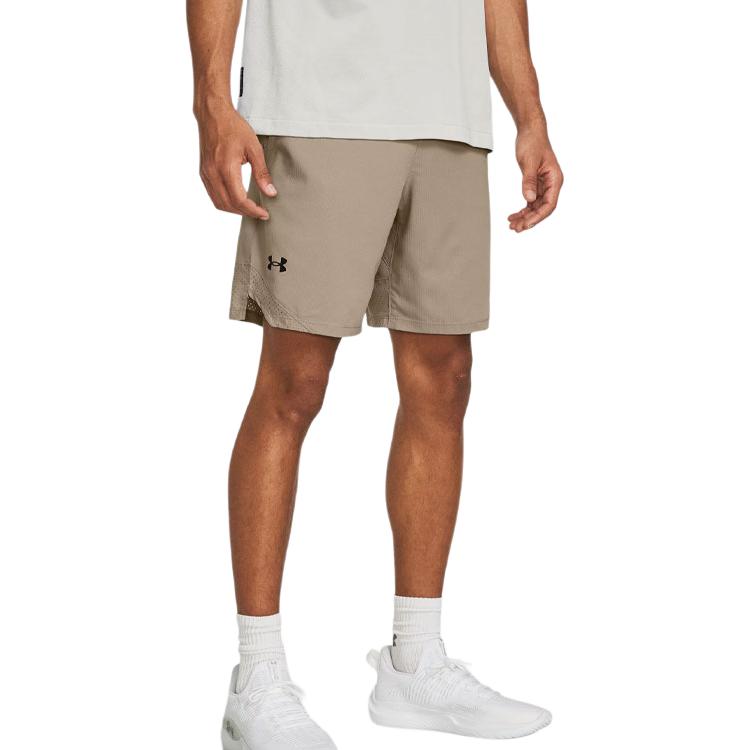 Under Armour UA Vanish Logo Breathable Quick-Dry Woven Casual Shorts Men shorts Khaki 1370382-203