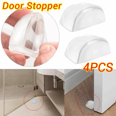 4Pcs Protector Transparent Door Stopper Self Adhesive Anti-Collision Door Stop Floor Mounted Door Holder Furniture Protection