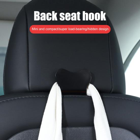 2 Pcs Car Seat Hooks for Tesla Model 3/Y/X/S Accessories Automotive Headrest Organizer Hanger for Bags Handbag Backpack Purse Groceries