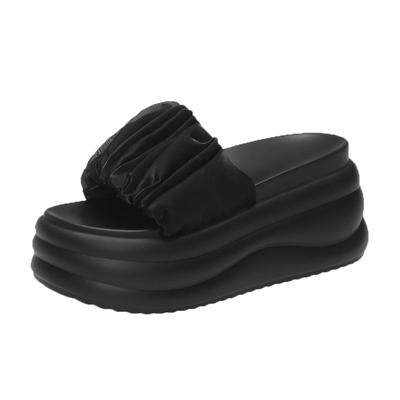Fashion Women High Platform Slippers Summer Beach Flip-Flops Fashion Ladies 8.5CM Wedge Heels Shoes Woman Pink Outside Chunky Sandals