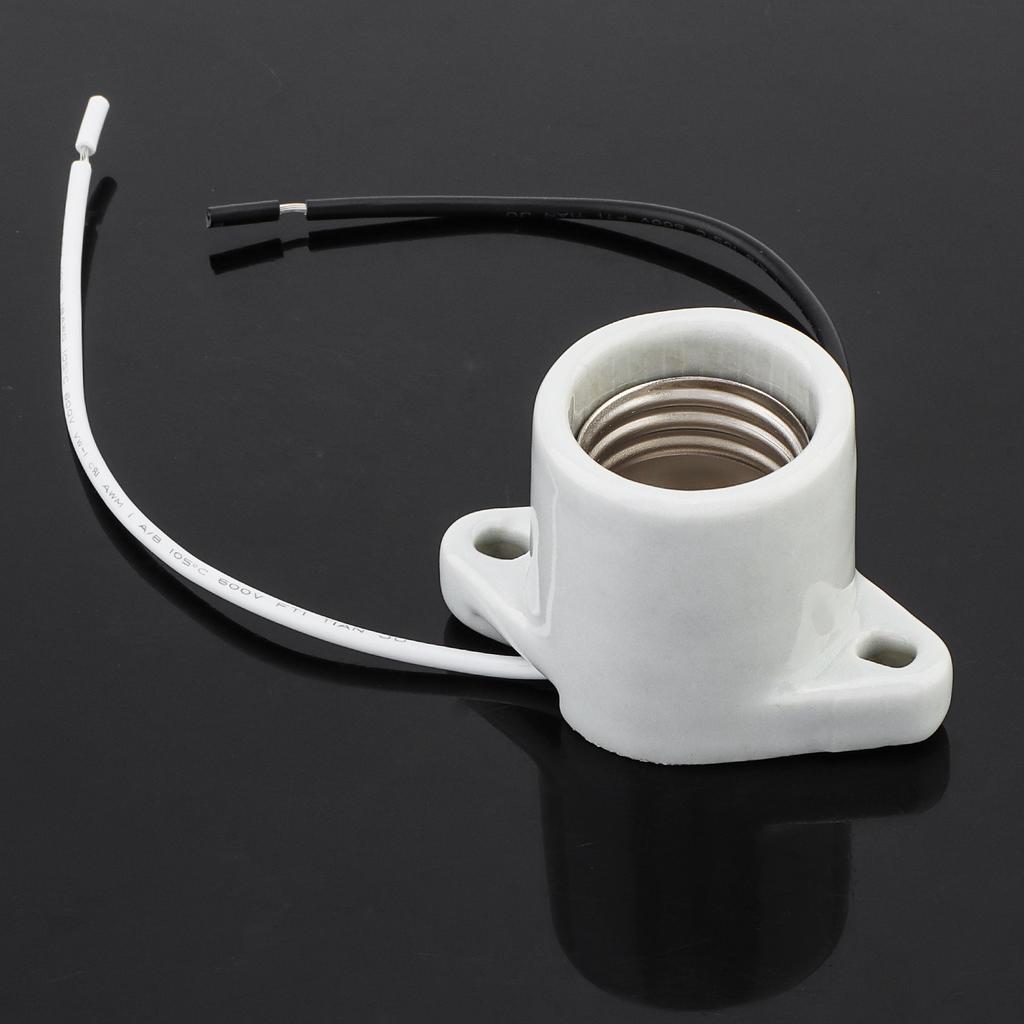 Porcelain E26 Keyless Lamp Socket Flange Mounting Surface Mount Heavy Duty Indoor Garage Closet Lighting