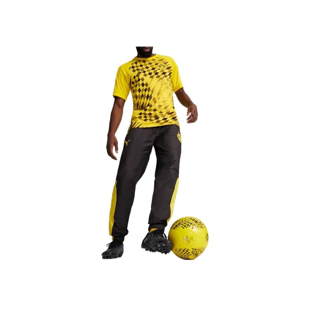 Puma Borussia Dortmund Graphic Print Crew Neck Short Sleeve T-Shirt Men Tops Electronic-Yellow Black 774200-01