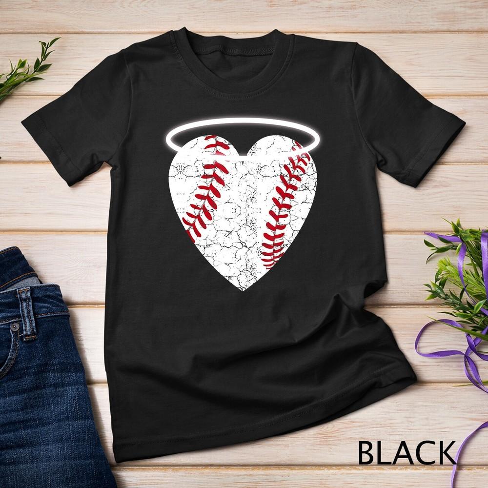 

Vintage Angel Baseball Heart with Halo Unisex T-shirt M