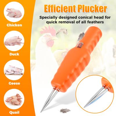 Electric Poultry Plucker Handheld Electric Hair Removal Tool With Tapered Head Waterproof Feather Plucking Machine for Chicken
