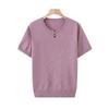 2026 New Style Ice Silk Summer T-Shirt for Middle-Aged & Elderly Moms - High-End, Short-Sleeved, Stylish Knit Top