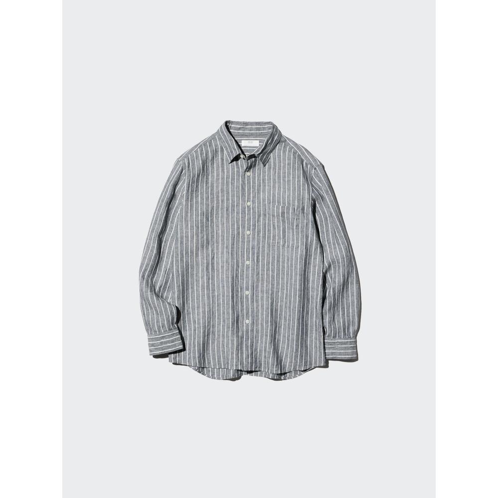 Uniqlo Premium Linen Shirt  Long Sleeve  Stripe A