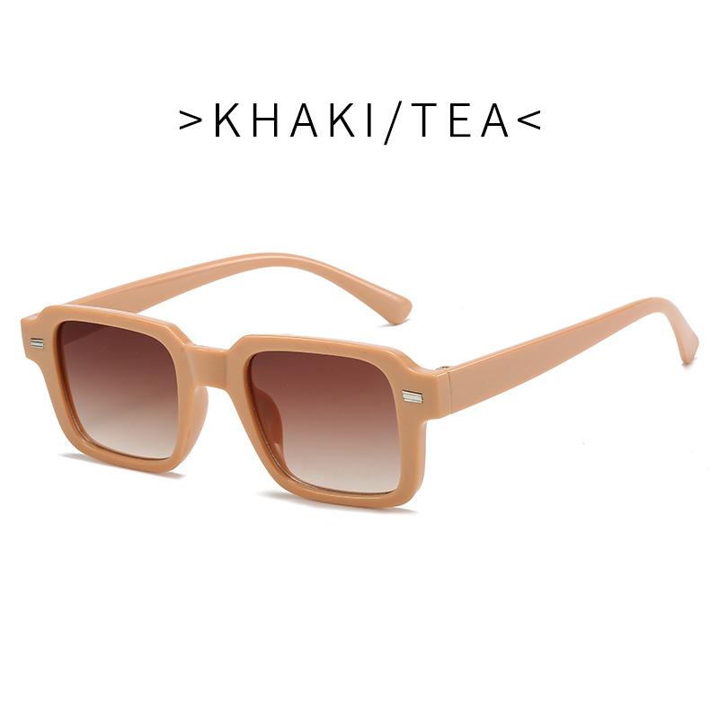 Square rice nail sunglasses women's European and American ins style retro sunglasses men's fashion street photography sunshade small frame glasses