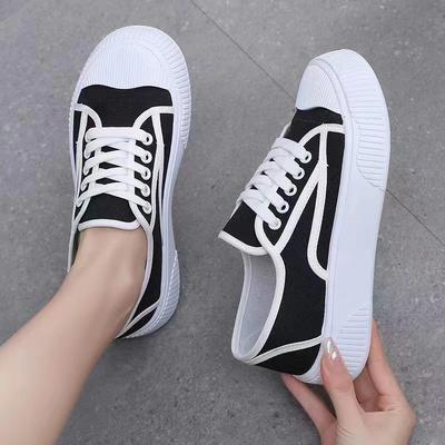 Thick-soled Little White Board Shoes Canvas Women's Shoes 2024 Spring New Casual Versatile Canvas Shoes Short Man