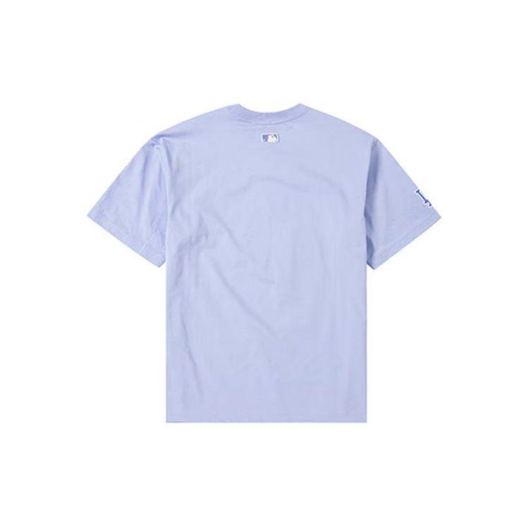 MLB SS23 Los Angeles Dodgers American Vintage Rabbit Print Dopamine Loose Fit Crew Neck Short Sleeve T-Shirt Unisex Tops Purple Blue 3ATSQ0131-07PPL