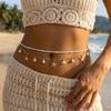 2 Pcs/set Gold Beads Body Chain Imitation Pearl Belly Chains Fashion Starfish Waist Chain  Beach