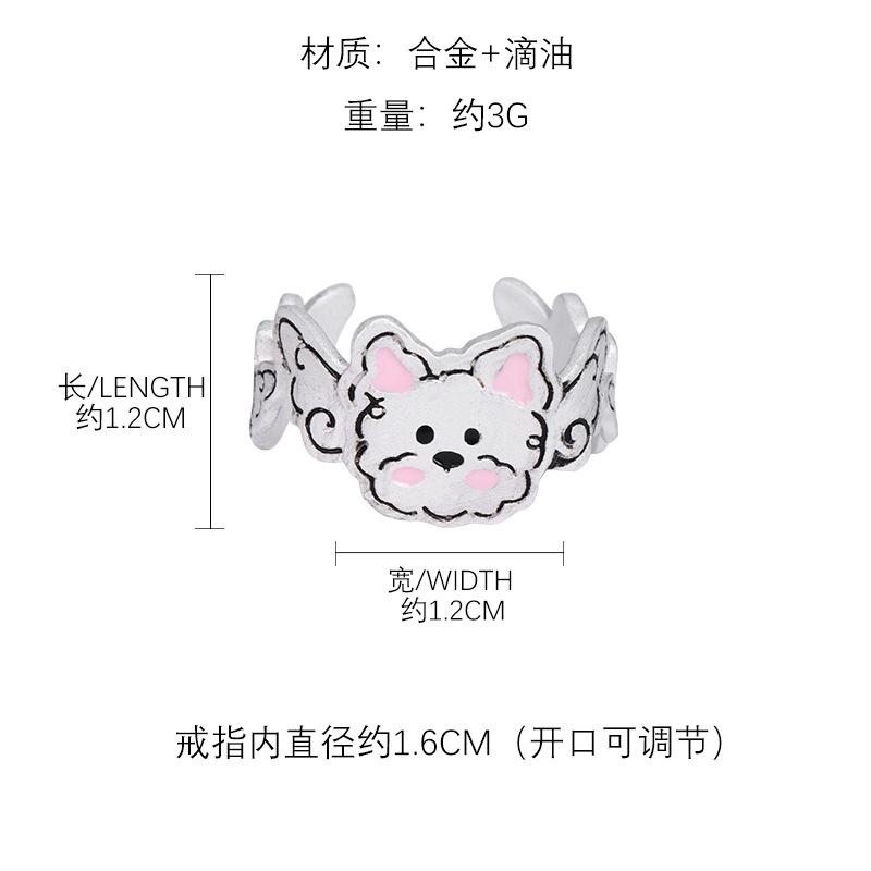Cute cartoon puppy series less heart niche design high-end ear buckle exquisite sweet simple personality earrings