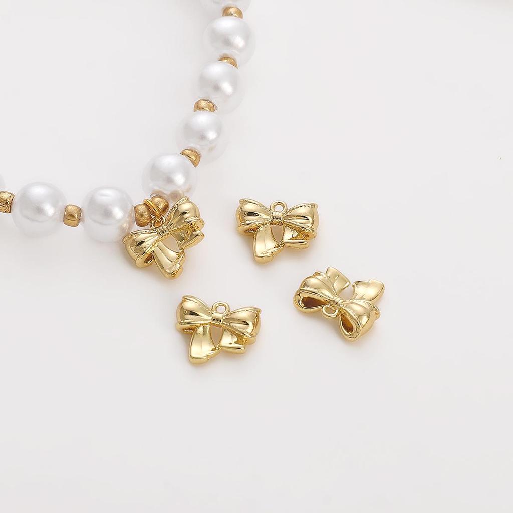14K Gold-Filled Copper Bow Pendant Charm for DIY Jewelry: Bracelet, Necklace, Earrings Accessories