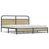 Metal Bed Frame without Mattress Sonoma Oak Finish 193 x 203 cm