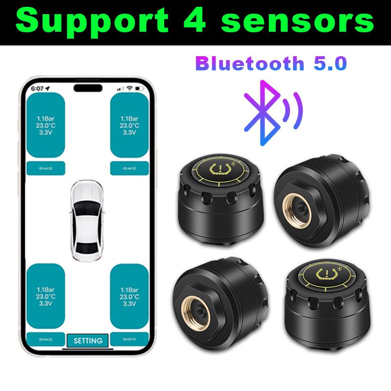 TPMS Reifendruckkontrollsystem Drahtlos Bluetooth 5.0 Auto Reifensensor Motorrad Auto Handy Anzeige Für Android IOS