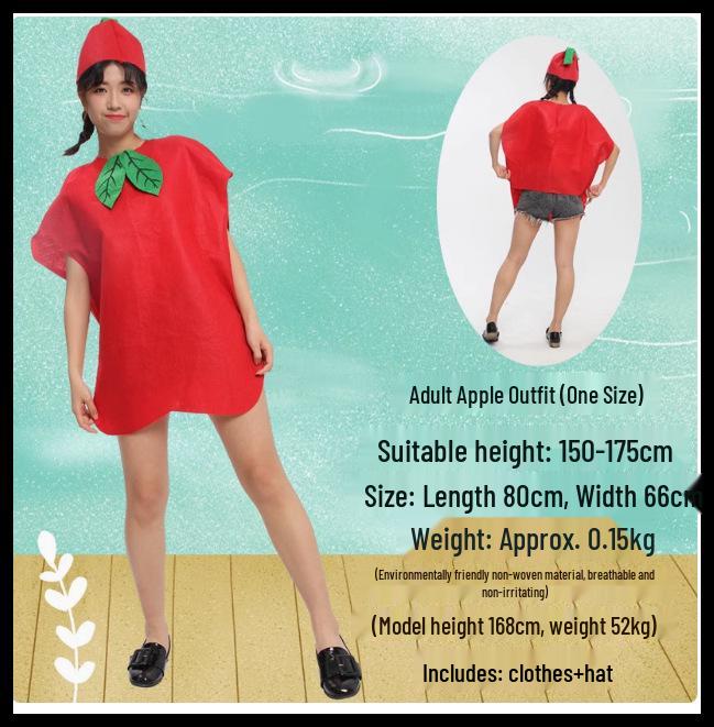 

Экологичный костюм ручной работы «Фрукты и овощи» для взрослых для дневных выступлений One Size