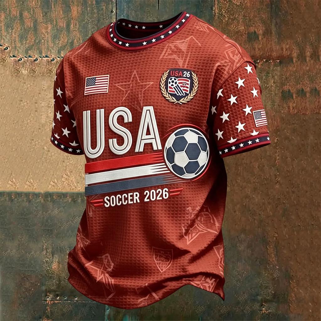 Men's Football Neck Printed Top for Casual and Day Wear