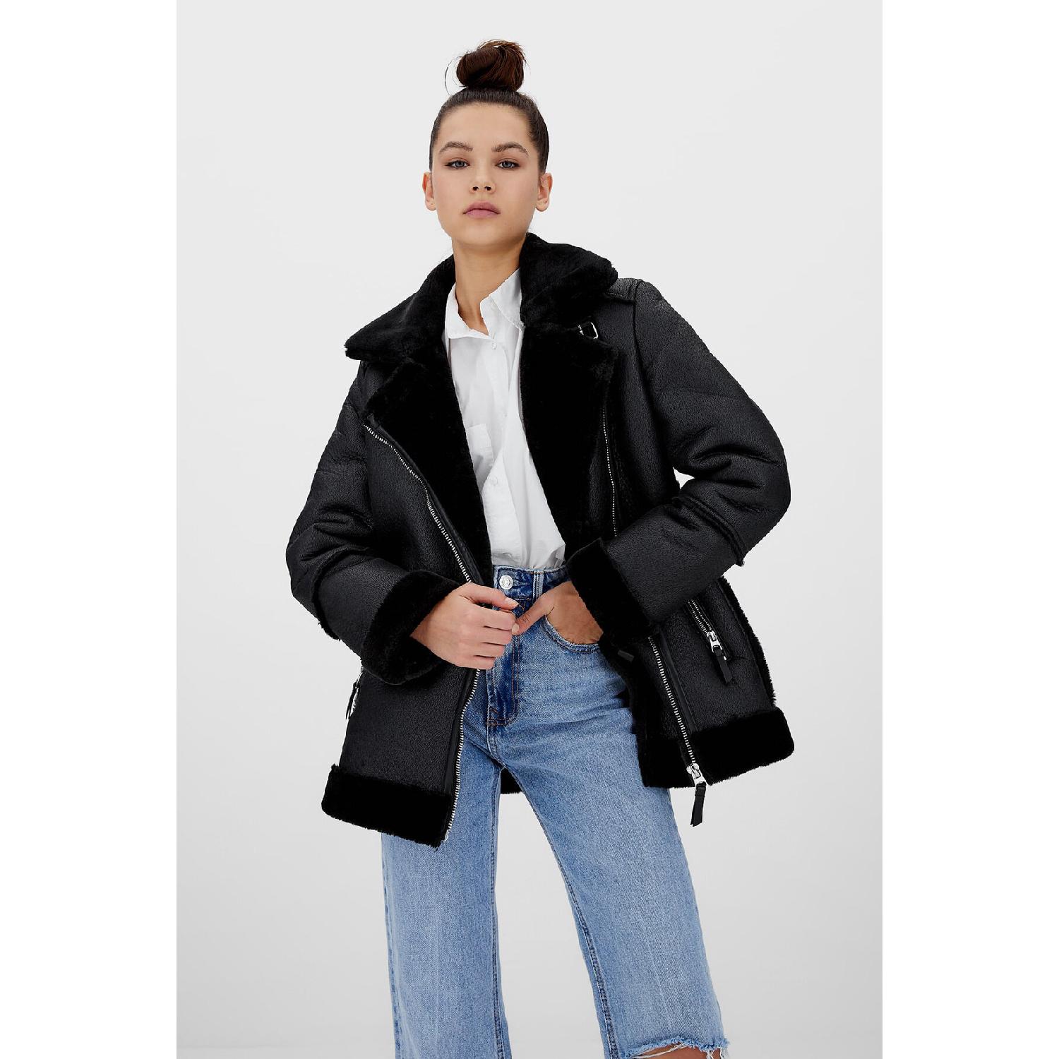 

Biker Jacket With Faux Fur Inside