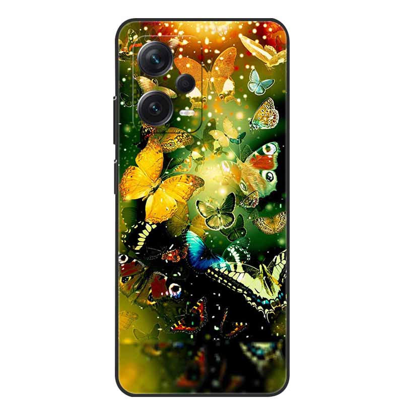 Weiche Hülle für Xiaomi Redmi Note 12 Pro 5G Case Schwarz TPU Silikon Hüllen für Redmi Note 12 Turbo 5G / Note12 Pro Plus Pro+ Wolf
