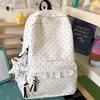Mochila Escolar Coreana Viento Crema Encaje Niña Dulce Mochila Estudiante de Primaria Versátil Escuela Viaje Ligera Bolsa Escolar Niña