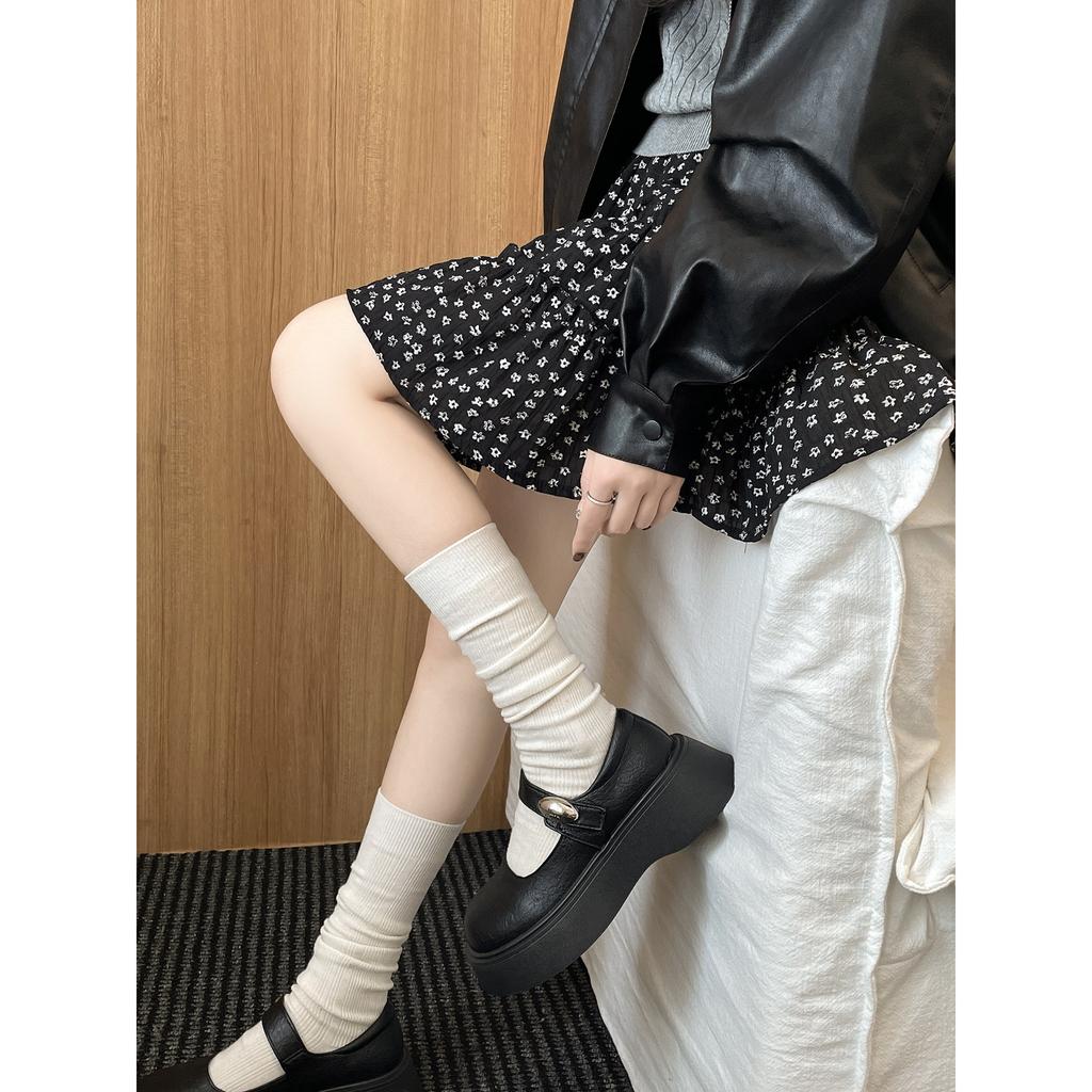 White Heightening British Style Platform Small Leather Shoes 2026 New Spring and Autumn Retro with Skirt Mary Jane Single Shoes