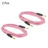 uxcell Guitar Instrument 3M TRS Electric Bass Cable Cord for Guitar and 2 Pieces Cable, 6mm-6mm Straight-to-Straight Angle, Bass, Pink,