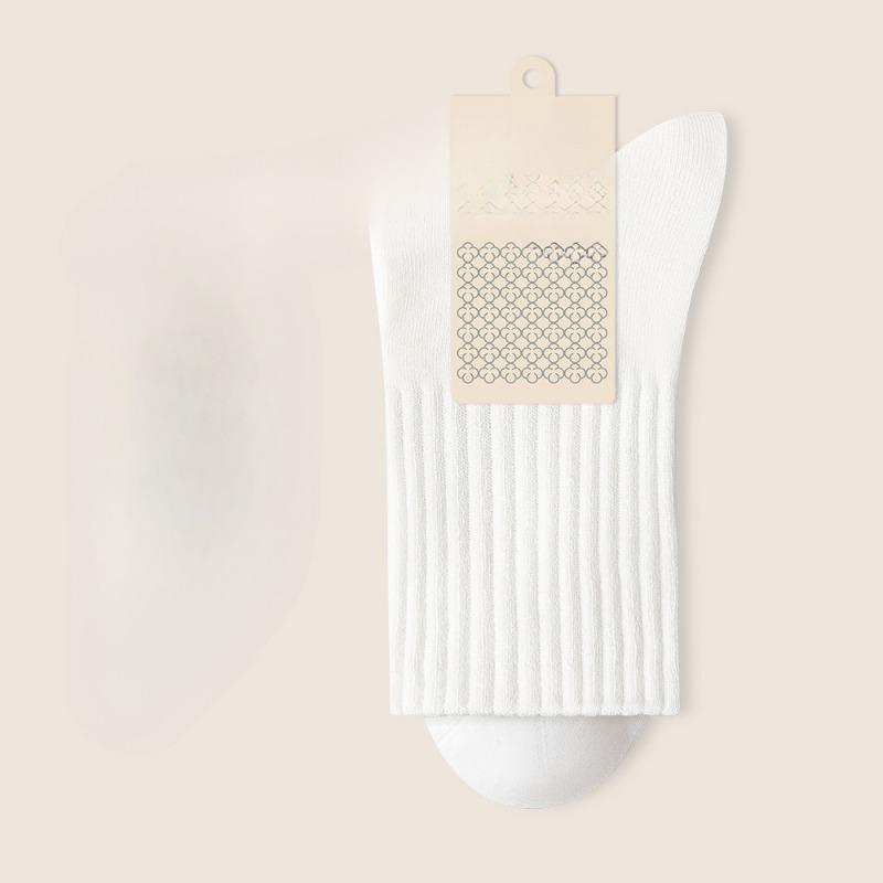Female Spring and Autumn Leisure Pure Cotton Anti Pilling Sweat Absorbing Boneless Sports Tube Socks