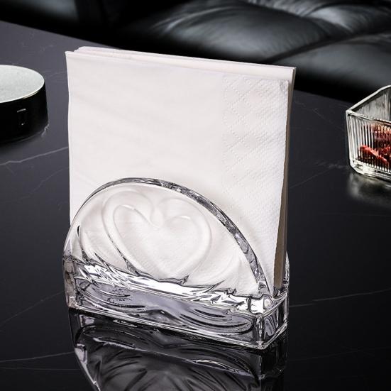 Tissue Holder, Crystal Glass Modern Style, Durable Scratch-Resistant Organizer, Dispenser for Restaurant Napkins Business