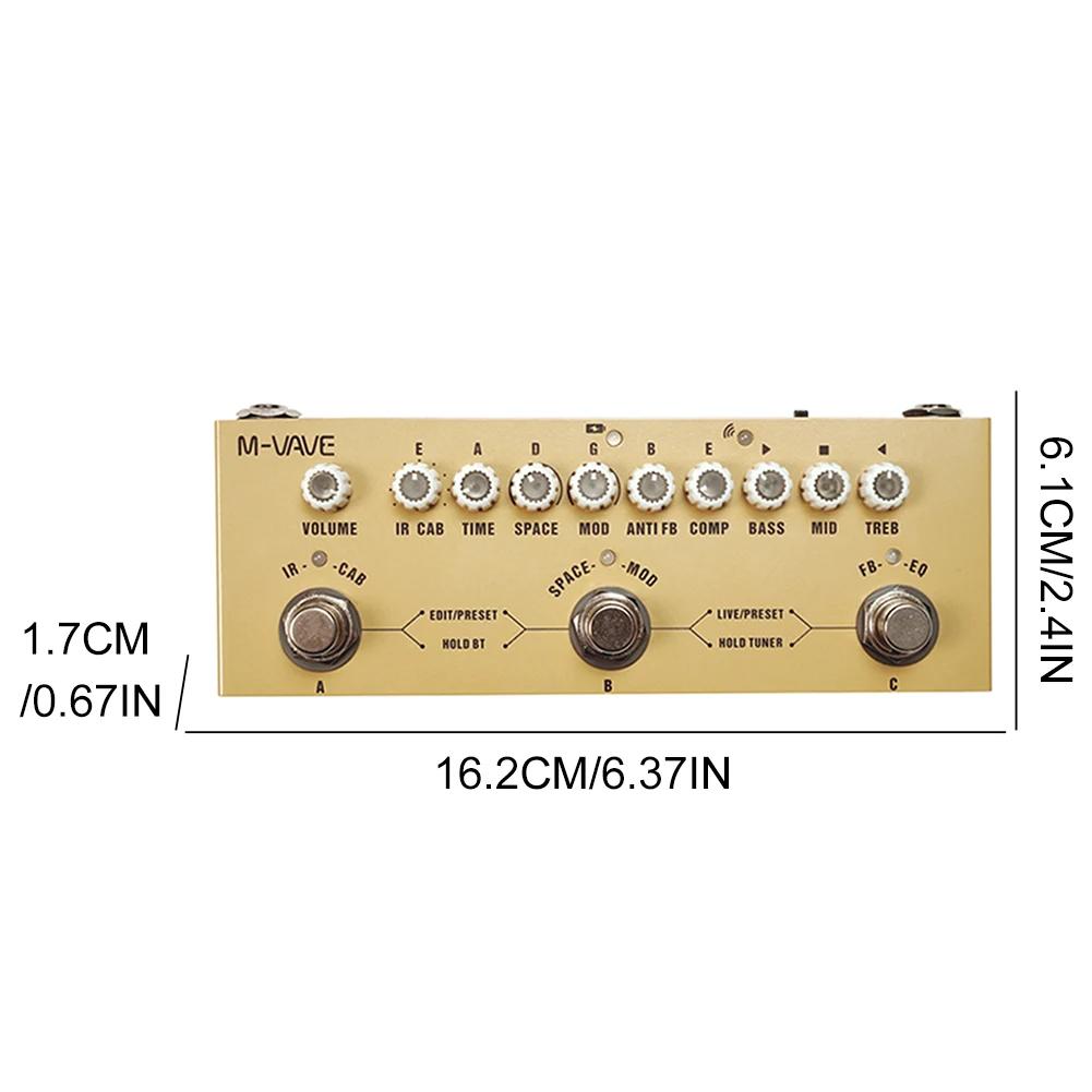 M-VAVE Cube Baby AC Pro Acoustic Guitar Processor | 9 AMP/IR Sims w/ Dly/Chs/Rvb FX | USB Audio Interface & Type-C Recharge