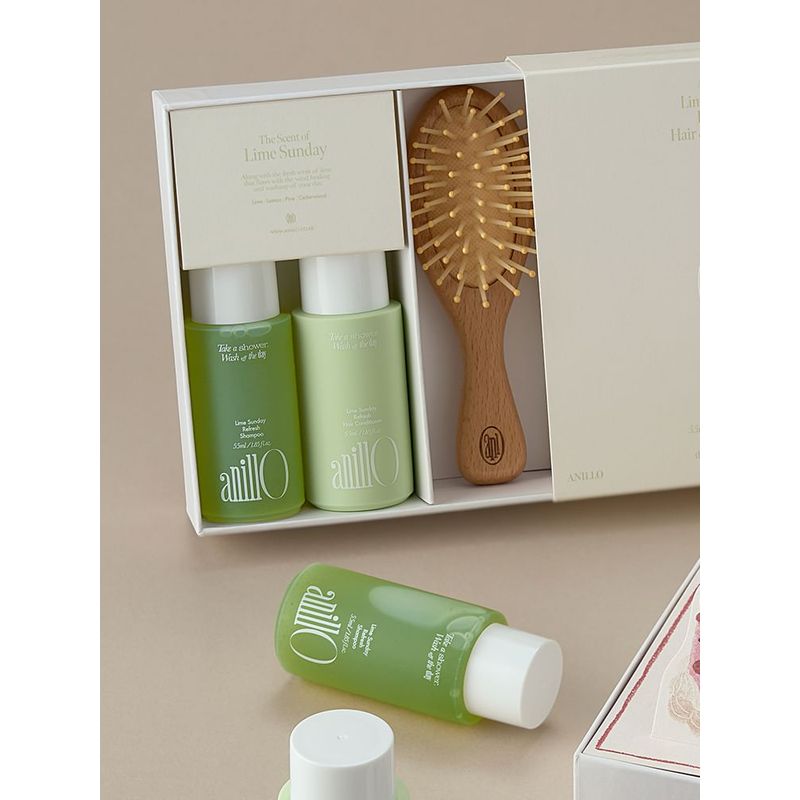 anillo Lime Sunday Refresh Hair & Brush Mini Set