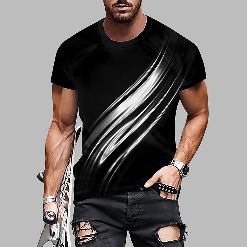 New Summer Men's Fashion T-shirt Personality Versatile Printed Men's T-shirt Top