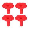 Elastic Hummingbird Feeder Nozzle 4PCS Replacement Parts, Simulated Red Flowers Shape, Universal Bright Attractor Fit Silicone Waterproof Bird