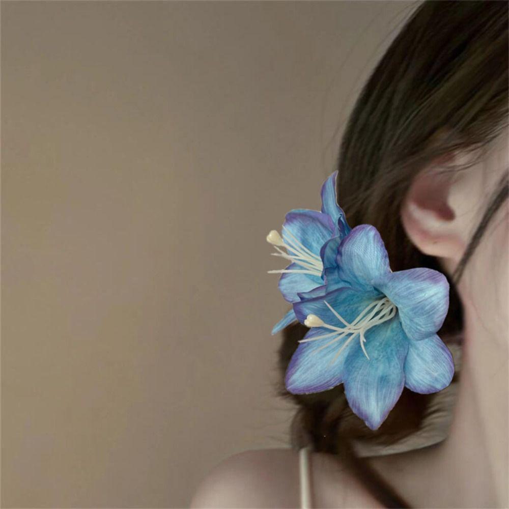 Cloth Flower Hairpin Korean Style Bohemia Hairpins Simulation Flower Duckbill Clip  Ladies/Girls