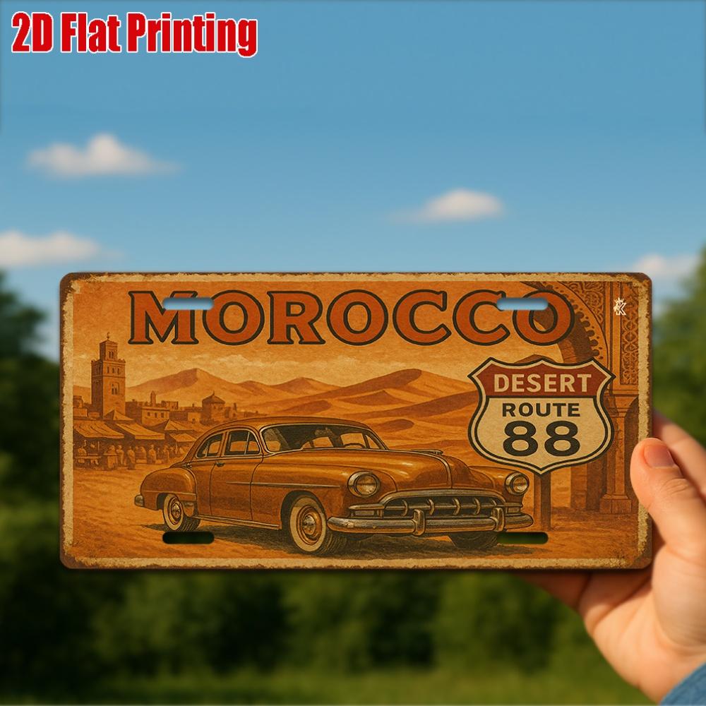 D Flat pc Vintage Metal Sign for Decorative Purposes Only Outdoor Plaque  Wall Decor  Moroccan Aluminum Sign Retro