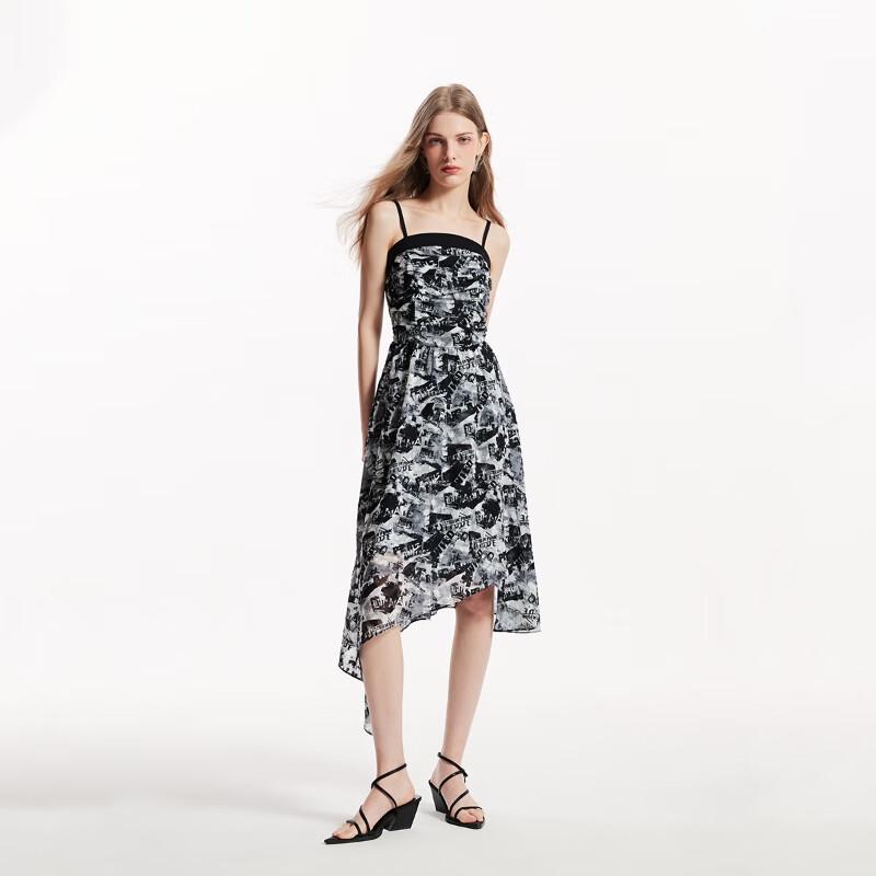 

VEROMODA Women s Letter Print Pleated Mid-Length Dress L