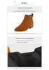 Plus Size Suede Martin Boots - Spring/Autumn 2025, British Style, Pointed Toe, Square Mid Heel