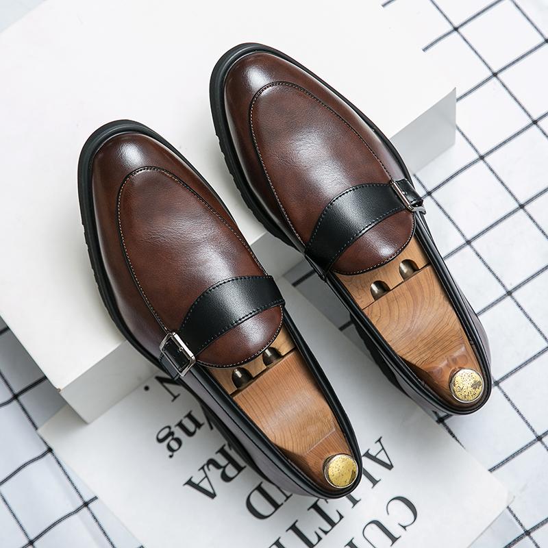 New Soft Leather Breathable Leather Shoes Men Europe Station Casual British Style Youth Loafers with Business Bean Shoes