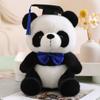 25cm Kawaii Doctor Panda Plush Toys Kawaii Panda Bears with Doctorial Hat Plushie Doll Stuffed Animal Toy Kids Graduation Gift