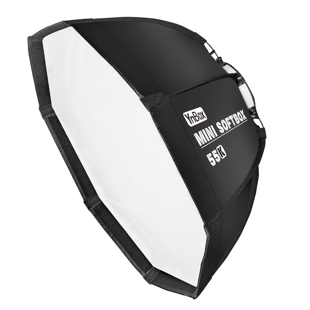 YnBox 55K 55 cm/22 Zoll achteckige Fotografie-Softbox mit abnehmbarer Diffusor-Tragetasche für Bowens-Halterung