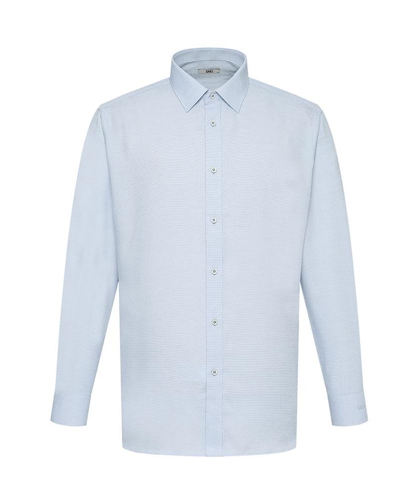 DAKS SHIRTS No-Care Rayon Blend Solid Shirt Regular Fit Blue_Dma1Shdl126B1
