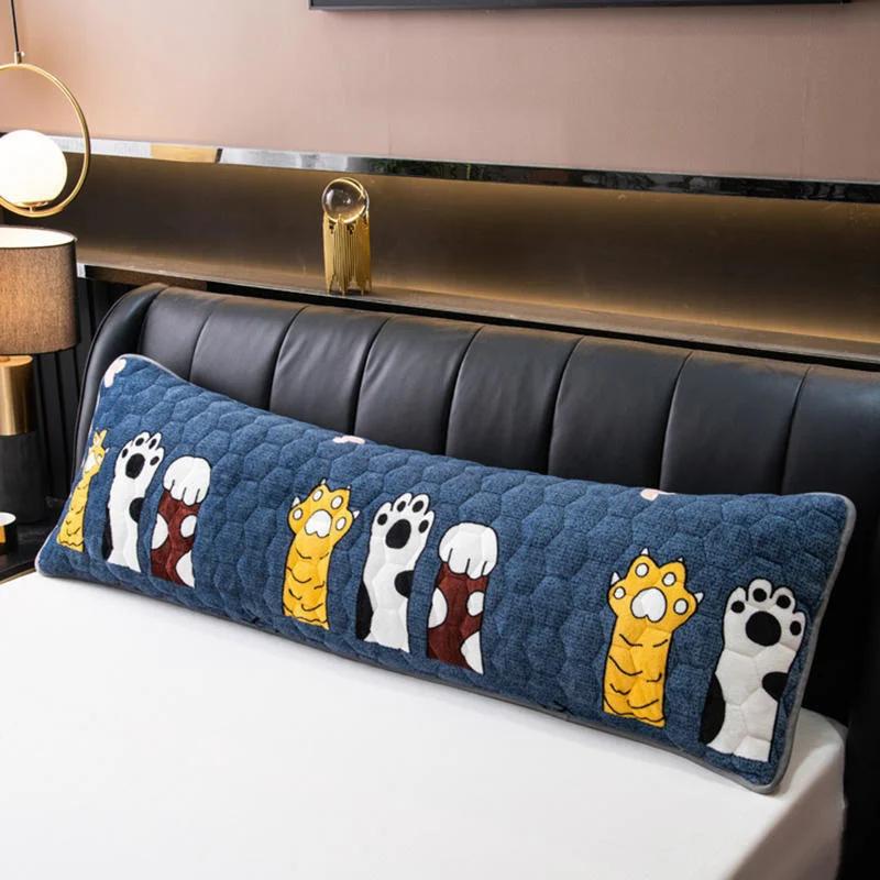 Зимняя двойная наволочка супер мягкая плюшевая большая длинная наволочка для сна односторонняя фланелевая наволочка с рисунком из мультфильма для пары 120x45cm No Pillow 2980₽