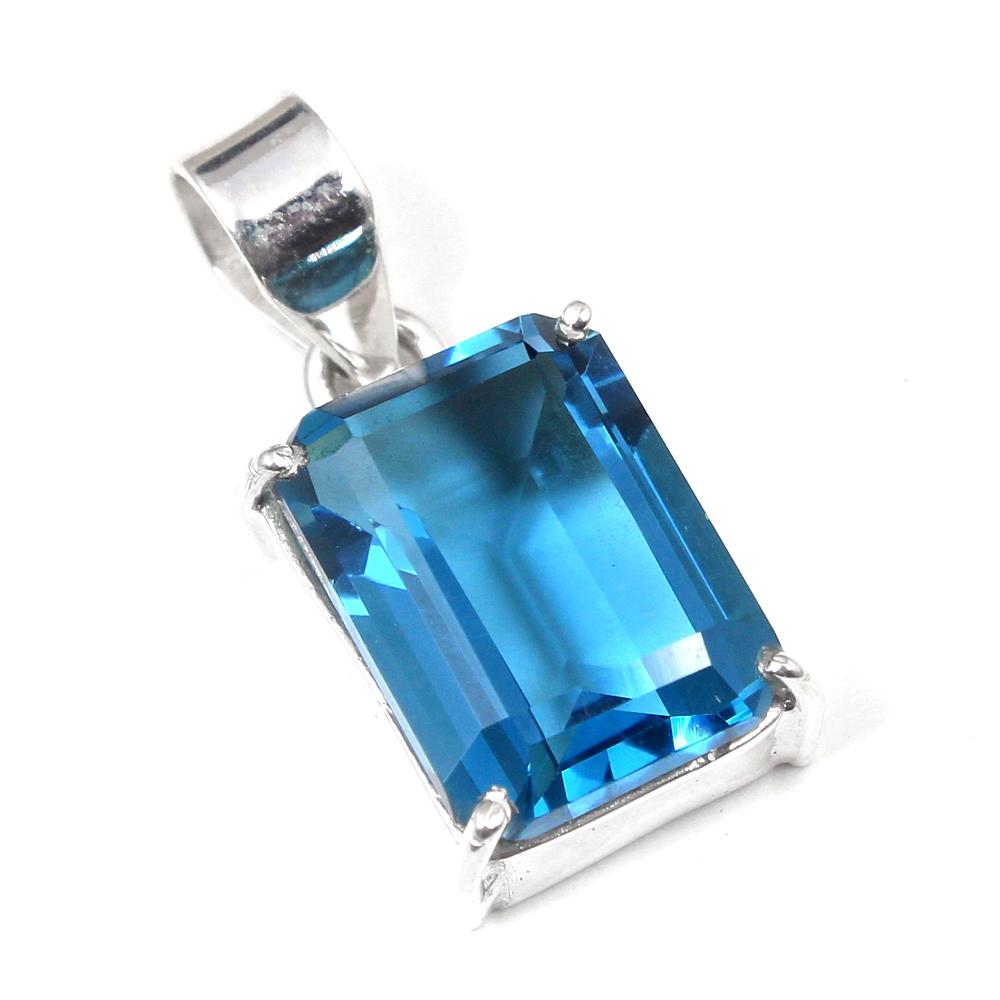 Blue Topaz Pendant, Handmade Jewelry, Silver Jewelry, 925 Sterling Silver, Gift For Her