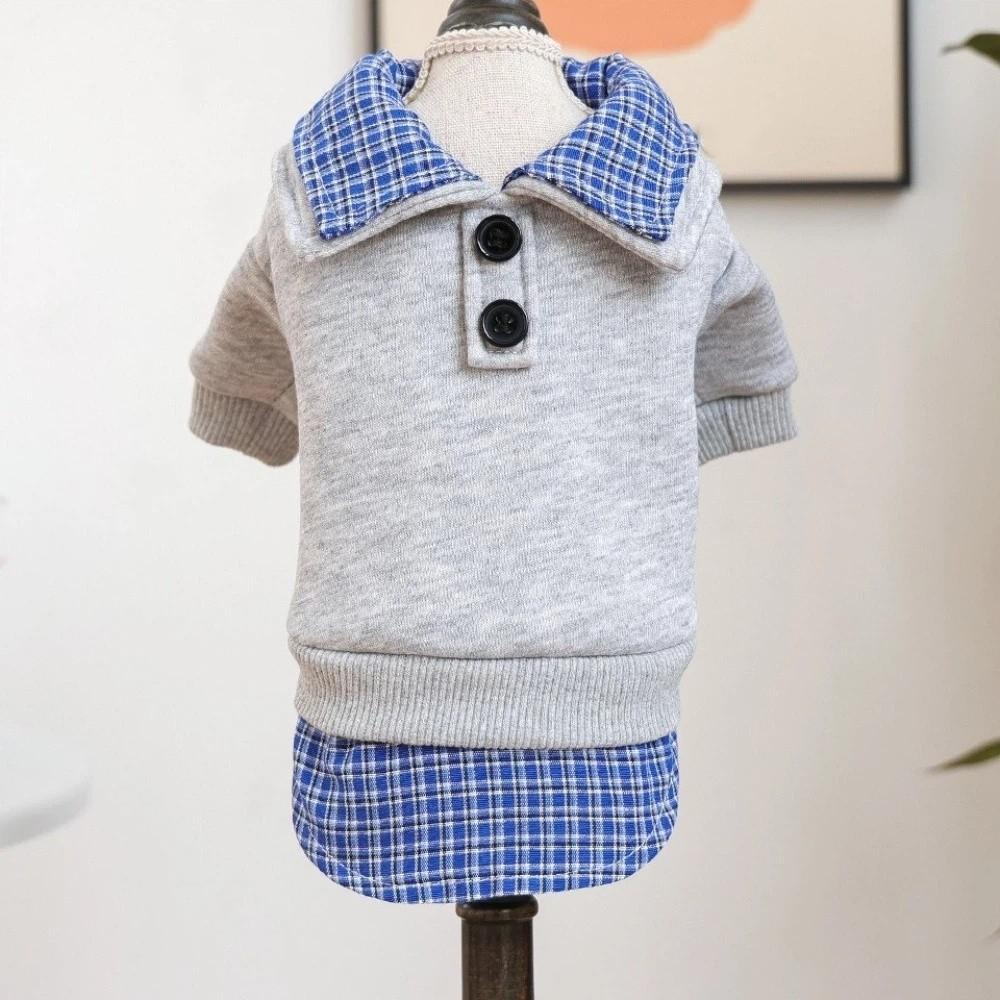 

Soft Pet Dog Hoodie Preppy Style Two Legs Dog Clothes Casual Style Dog Pullover Outdoor Activities L серый