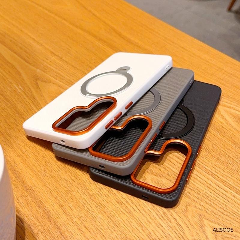 For Samsung Galaxy S26 Ultra S26 Edge S25 S24 Plus Case Magnetic Ring Holder Metal Lens 360° Rotating Ring Stand Protection Capa
